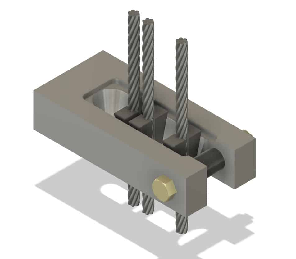 Flat Wedge Lock-off Anchor - 3 cables