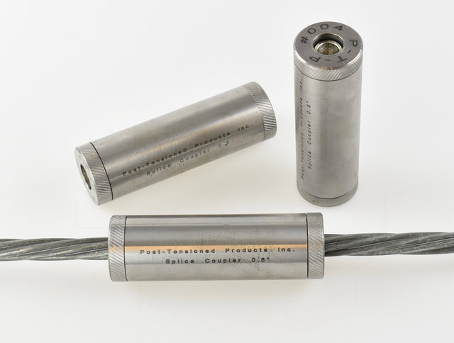 Splice Coupler – Bare steel, ½” cable (Solid Center)