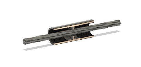 Splice Coupler – Bare steel, ½” cable (Hollow Body)