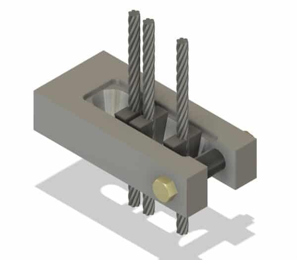 flat wedge lock-off anchor 3 cables