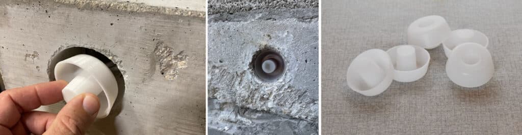 The Anchor Pocket Seal before and after installation